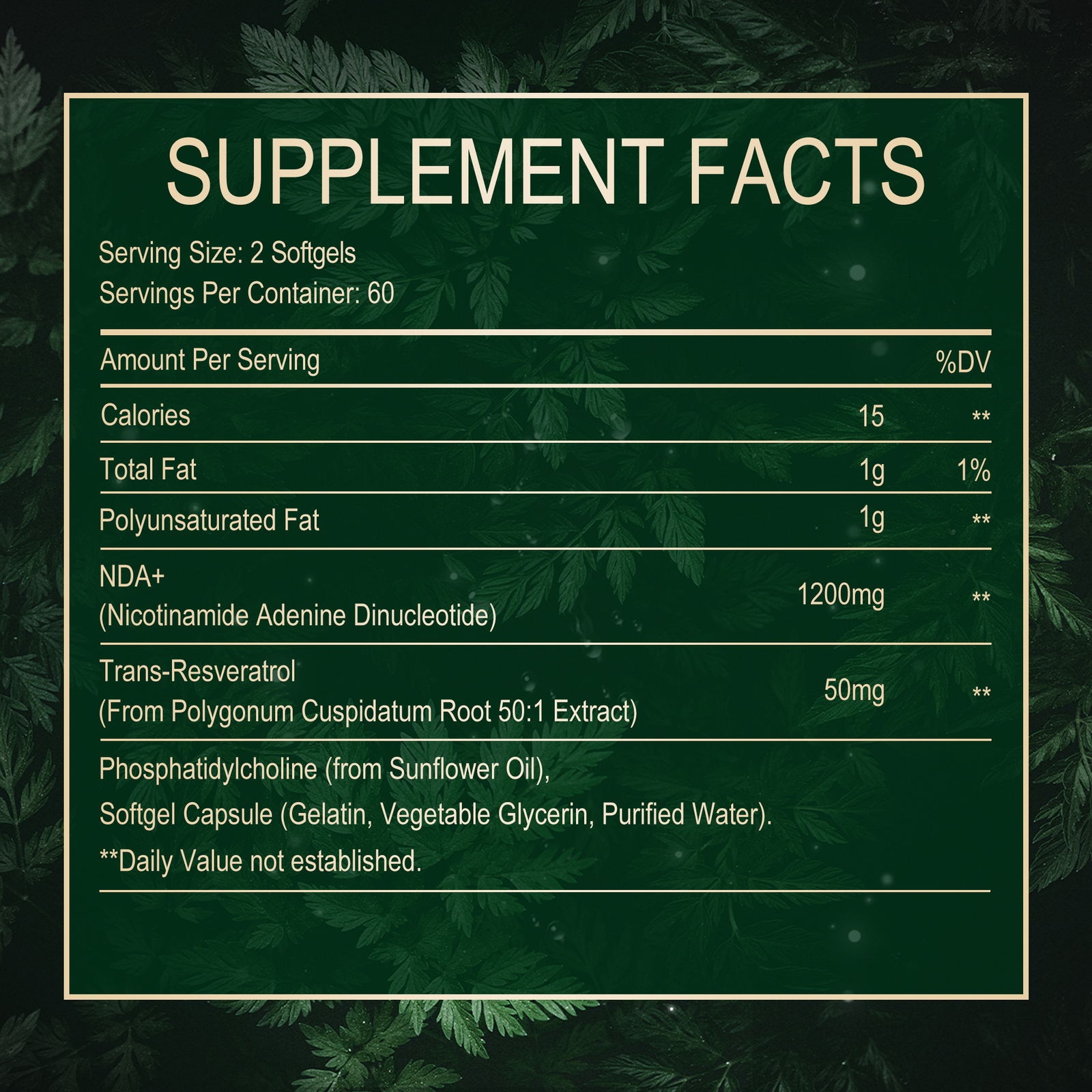 NAD+Resveratrol – Supports Cellular Energy, Anti-Aging, Focus, Skin Health
