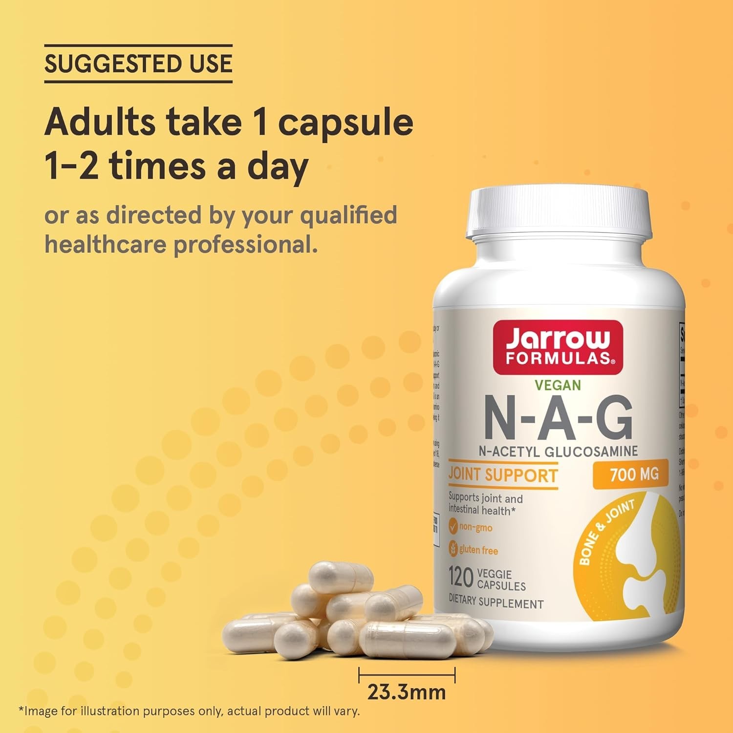 N-A-G 700 mg – Gluten-Free Veggie Capsules for Joint Health Support – 120 Count