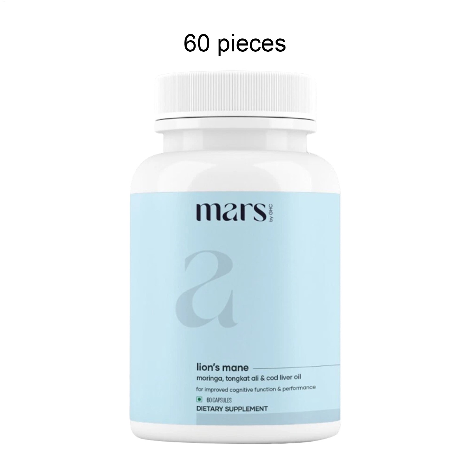 Mars By GHC Lion’s Mane Caps (60N) : Powered With Moringa Powder – Pack Of 1