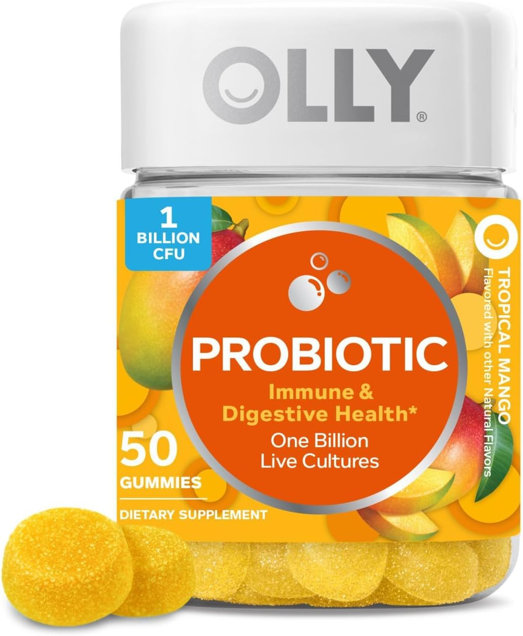 Probiotic Gummy, Immune and Digestive Support, 1 Billion Cfus, Chewable Probi…