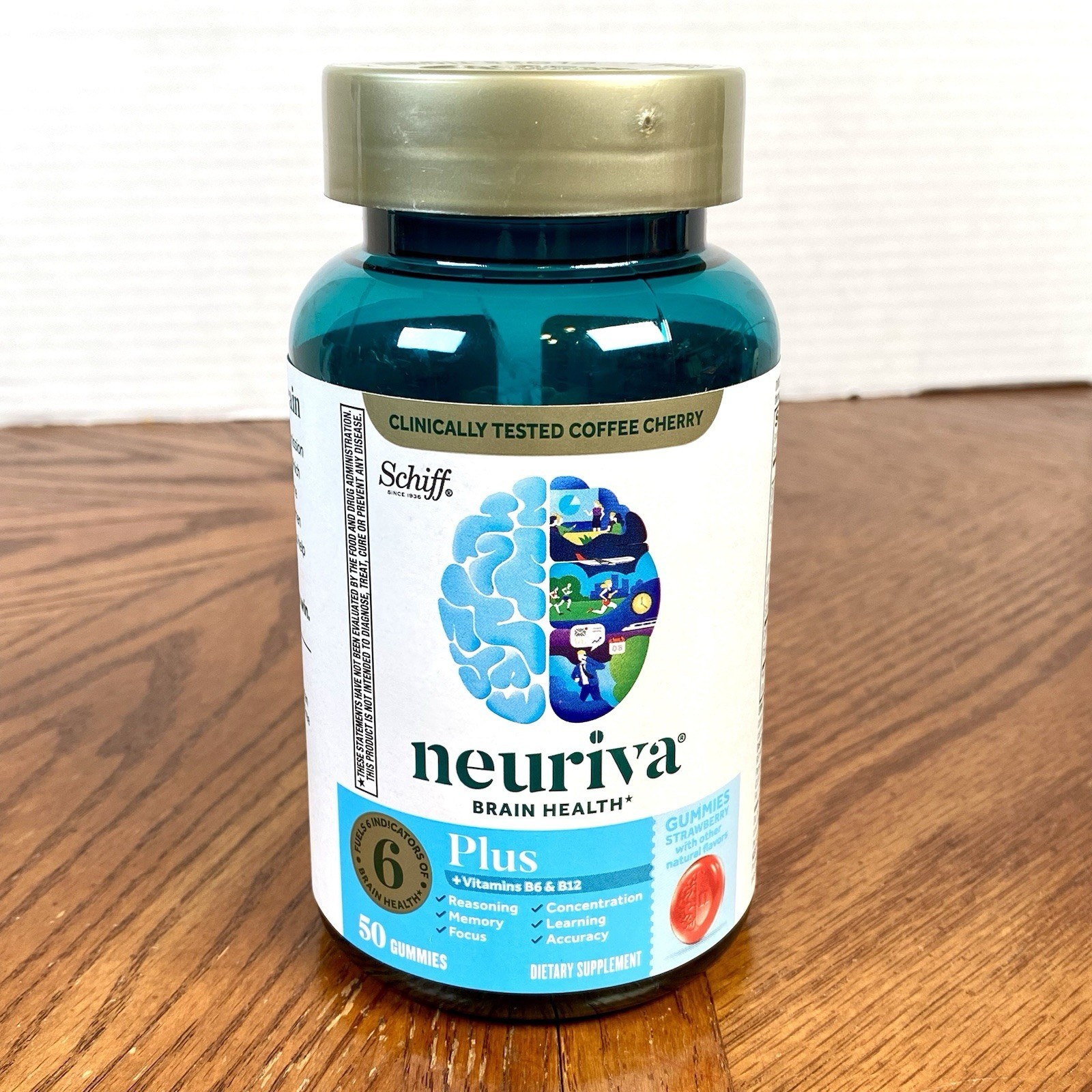 Neuriva Plus ~ Brain Health ~ 50 Strawberry Gummies, Schiff ~ Exp 05/2026