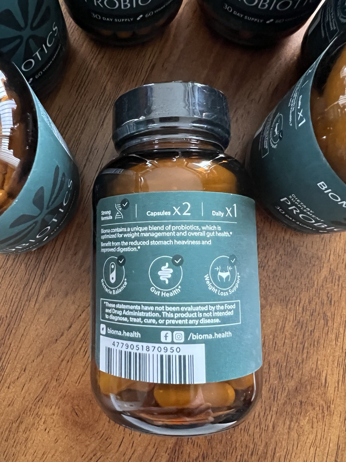 Bioma Probiotics Digestive Health Supplement One Bottle