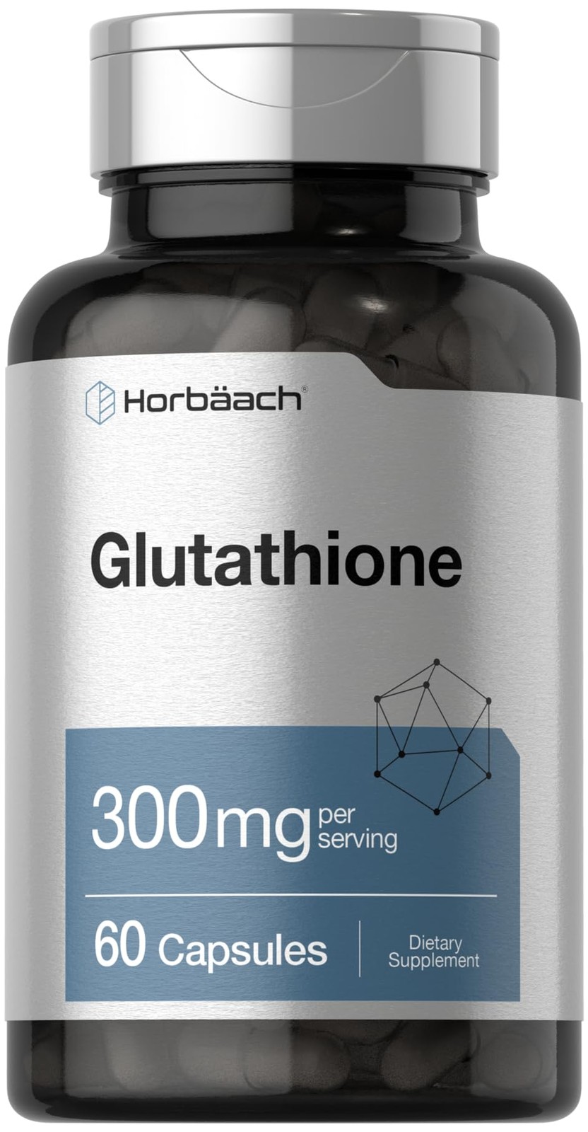 Horbaach Glutathione Supplement | 300mg | 60 Capsules | 60 Count (Pack of 1)