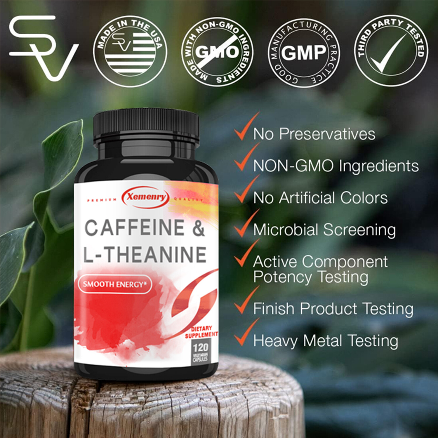 Caffeine & L-Theanine 150mg – Brain Booster Supplement, Energy Support, Relax