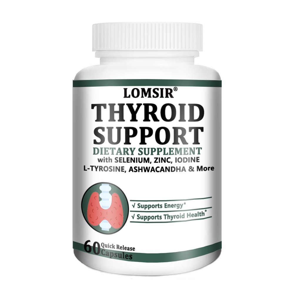 Thyroid Support for Women & Men – Selenium 300mcg Iodine 500mcg – 60 Capsules