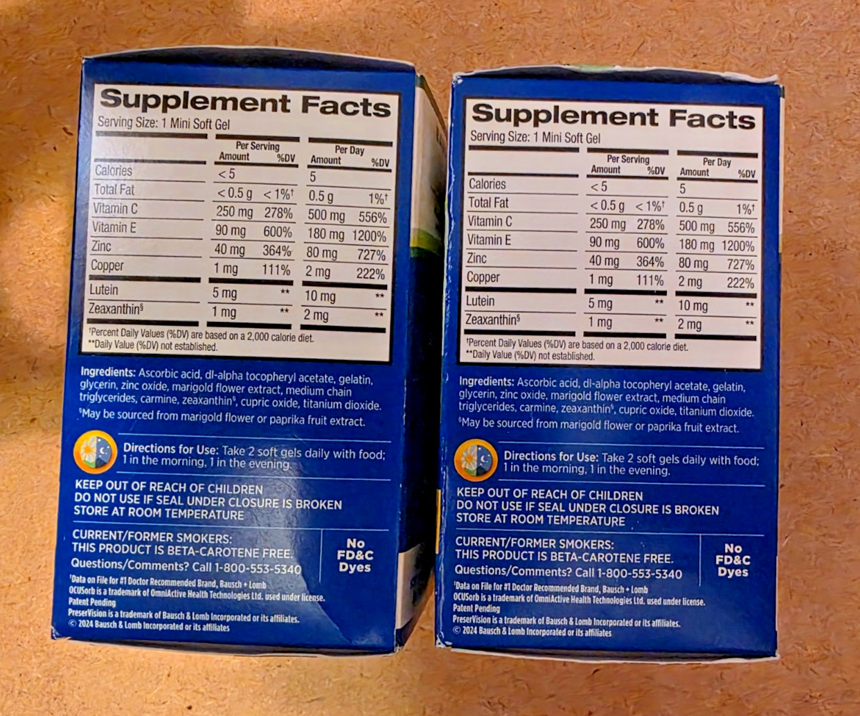 Lot of 2 Bausch+Lomb ~ PreserVision AREDS 2 Formula ~ 130 Soft gels Exp 12/27