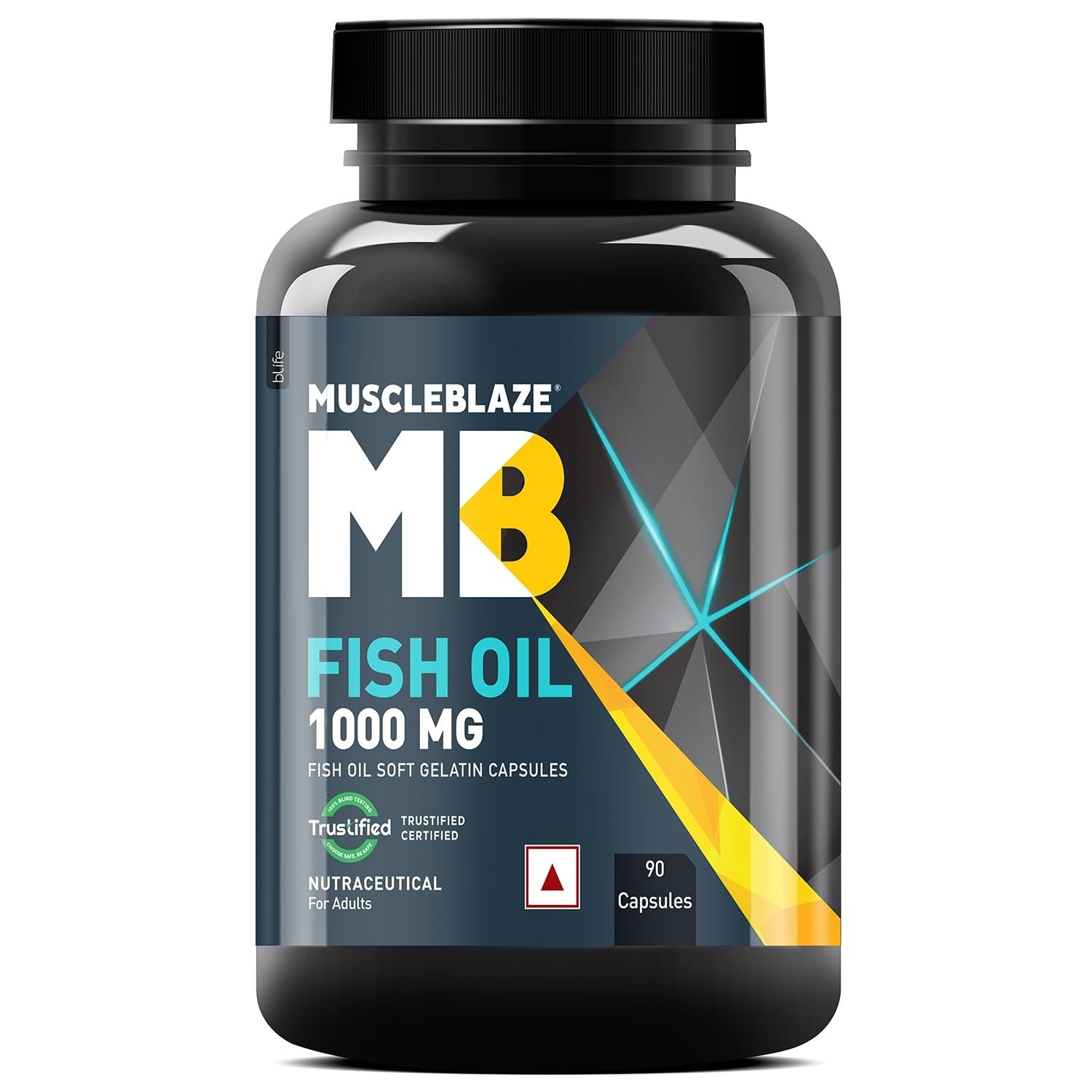 MuscleBlaze Omega 3 Fish Oil, 90 Capsules 1000mg Omega 3 ,180mg EPA & 120mg DHA