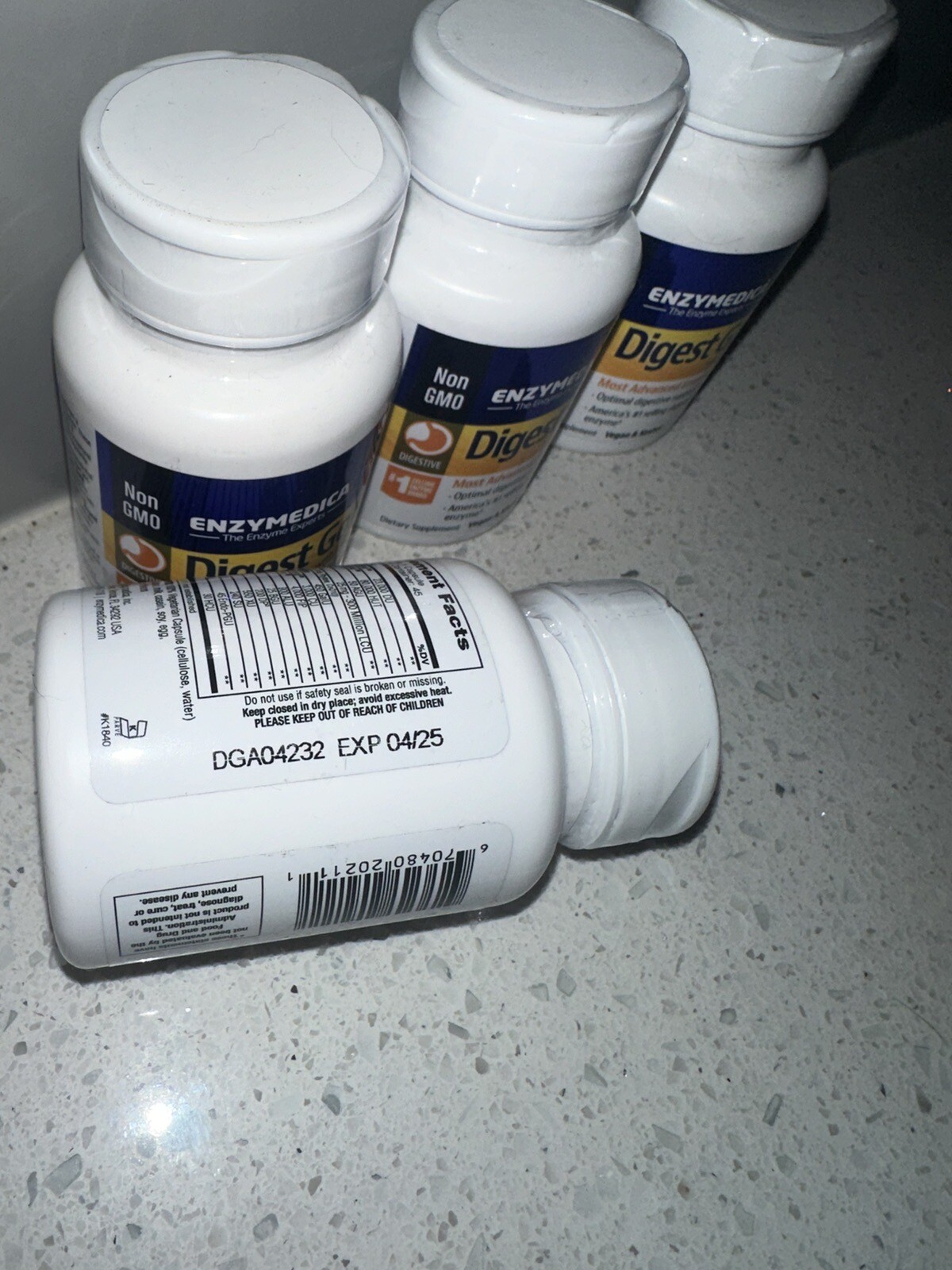 4 BRAND NEW Enzymedica Digestive Support Supplement, 45 Capsules Per Bottle