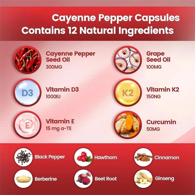 Cayenne Softgels Softgels Supplement, Supports Leg Vein, 240 Pepper /1Bag