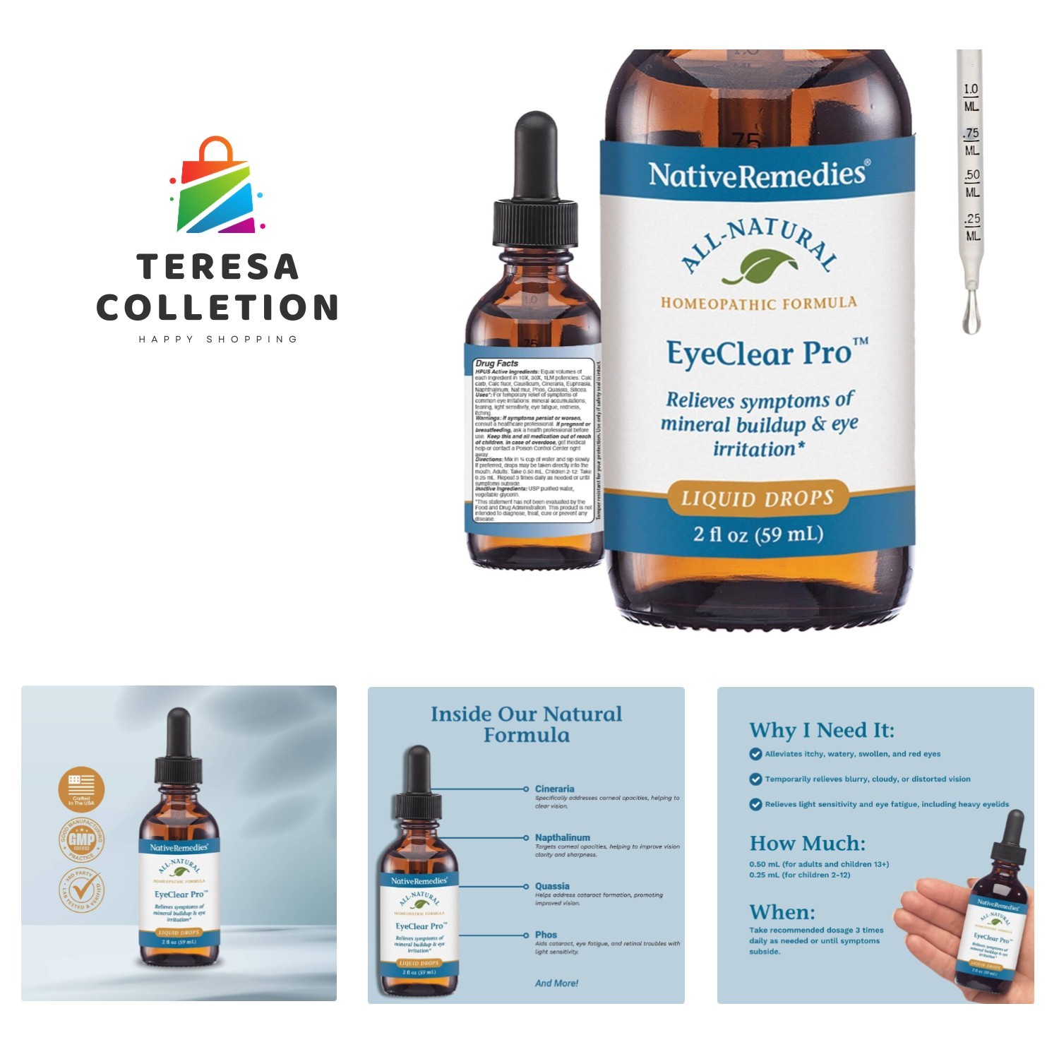EyeClear Pro—Natural Eye Support Oral Liquid for Dry, Red, Swollen Eyes—Promo…