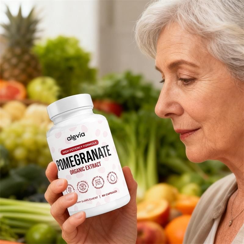Alevia Pomegranate Capsules 60ct Organic Extract Antioxidant Immune Heart Suppor