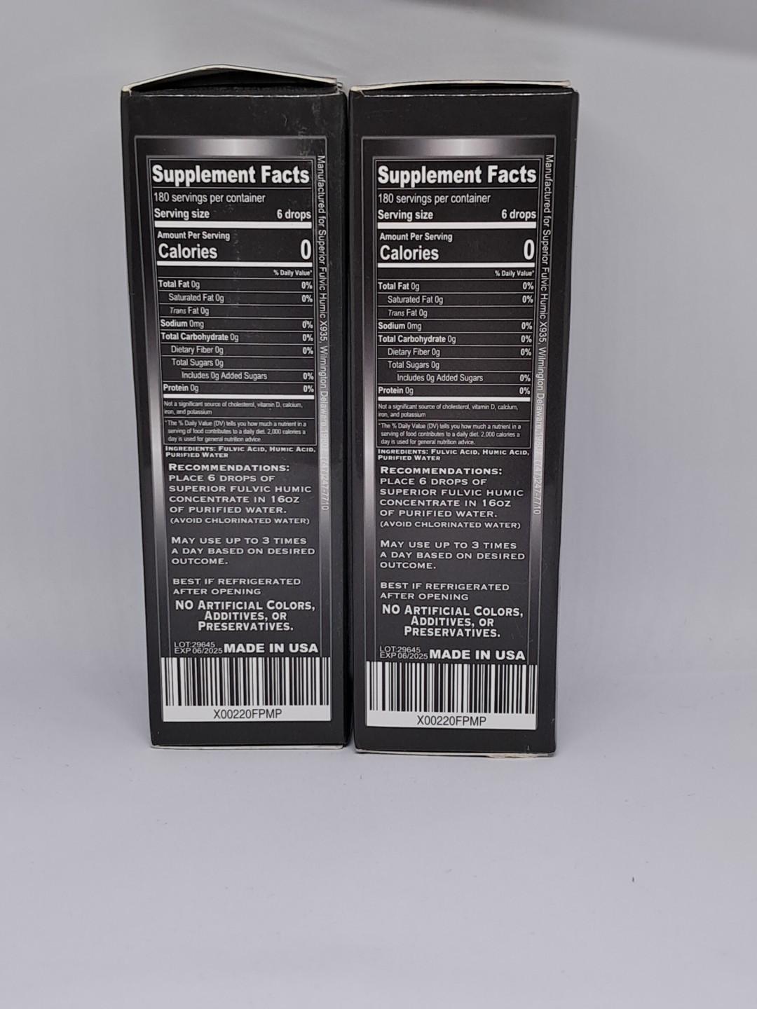 Lot Of 2 Superior Fulvic Humic 1.69oz Exp 06/2025