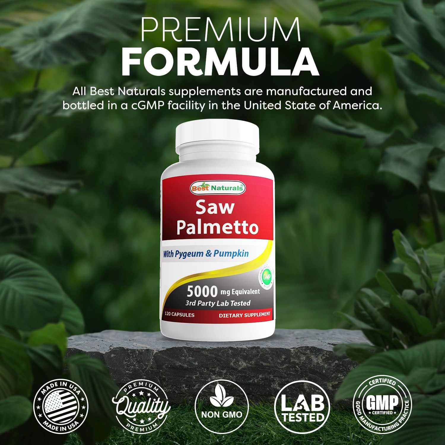 Saw Palmetto 10:1 Extract Prostate Supplements for Men – 120 Capsules