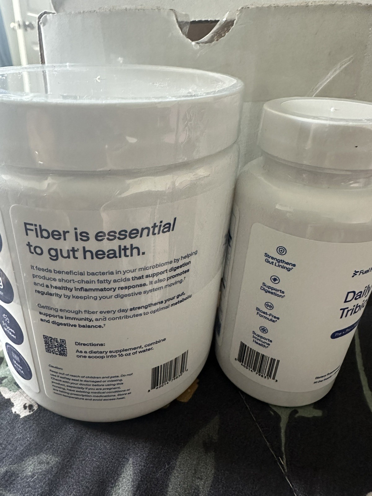 gut health fiber powder & Tribiotic capsules