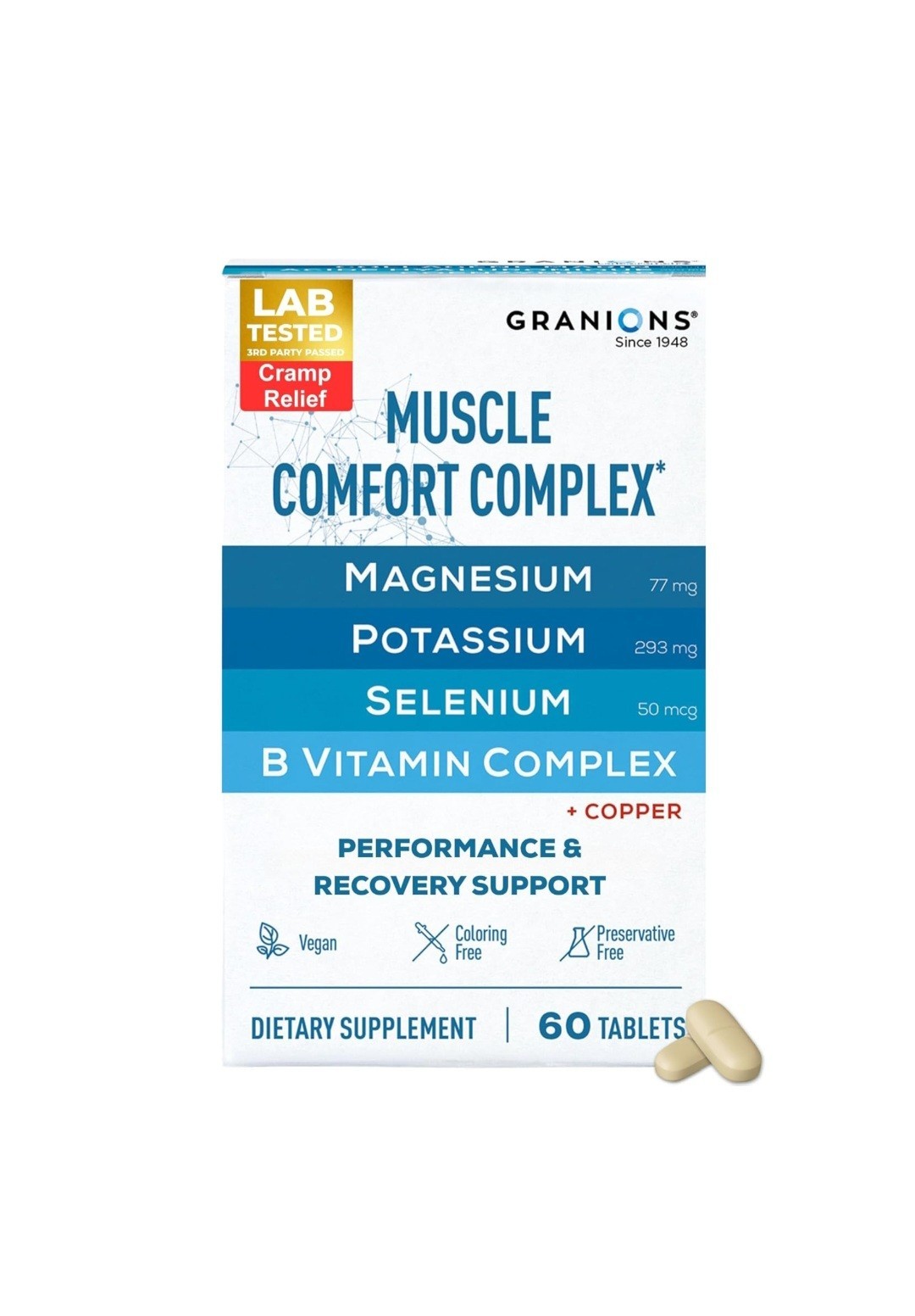 Muscle Comfort Complex Natural Tense Muscle Relaxer Pills 30 Servings EXP 6/28