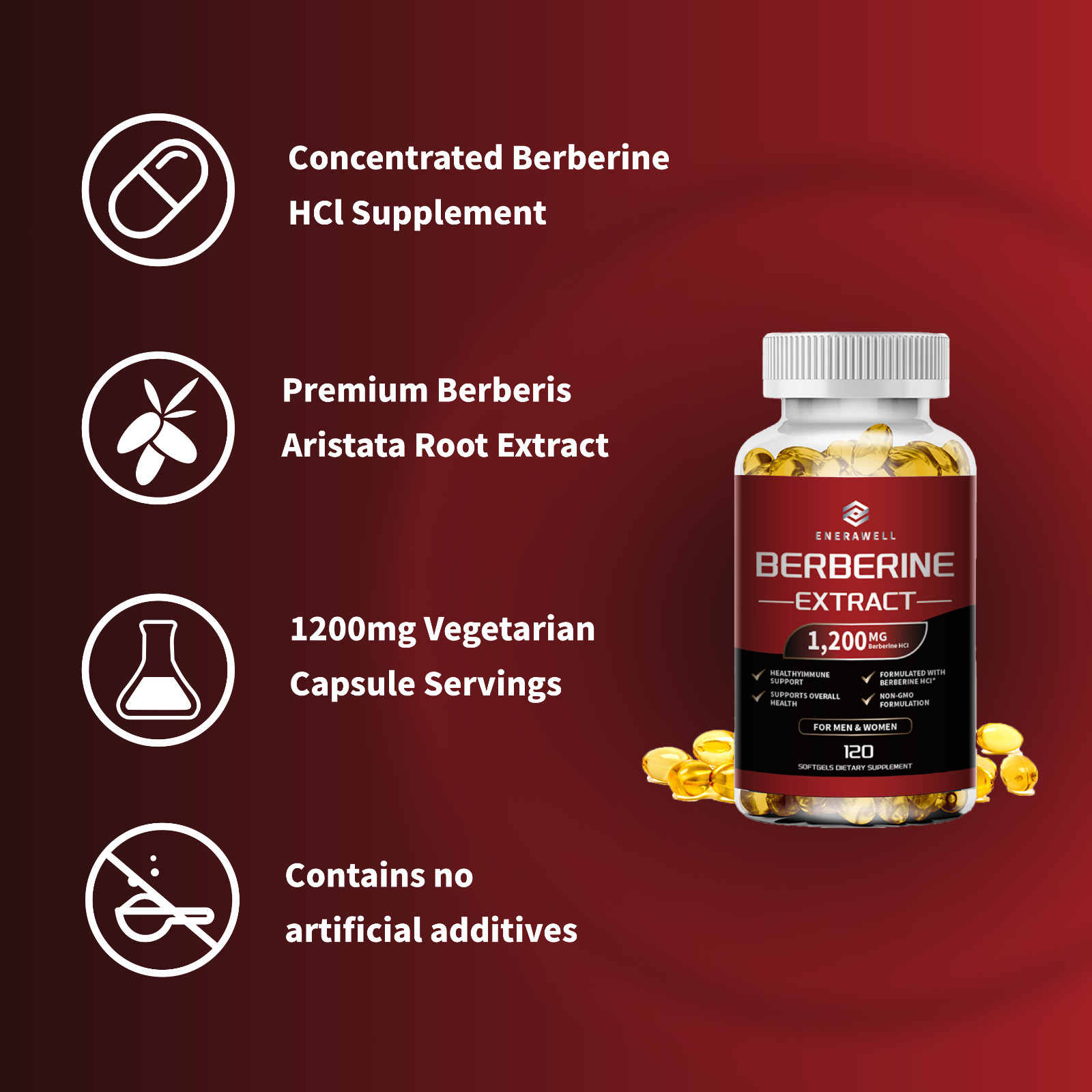 Berberine 1200mg High Absorption | Blood Sugar Immune Support 02/07/2027