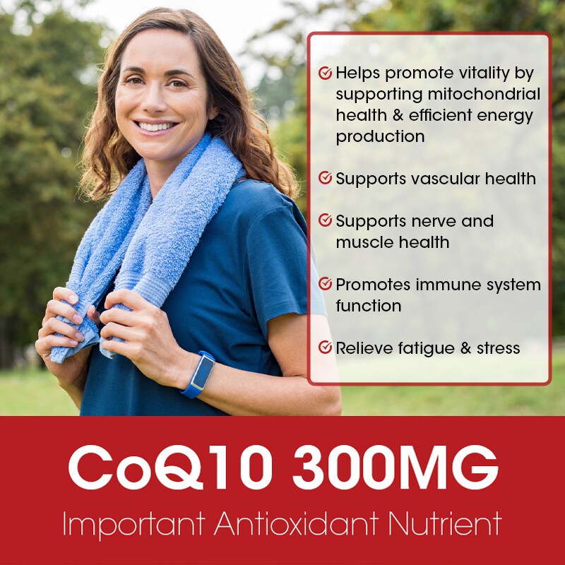 2 Packs CoQ-10 300mg-120 Softgels Coq10 Co Q10 Coenzyme Heart Support NON GMO