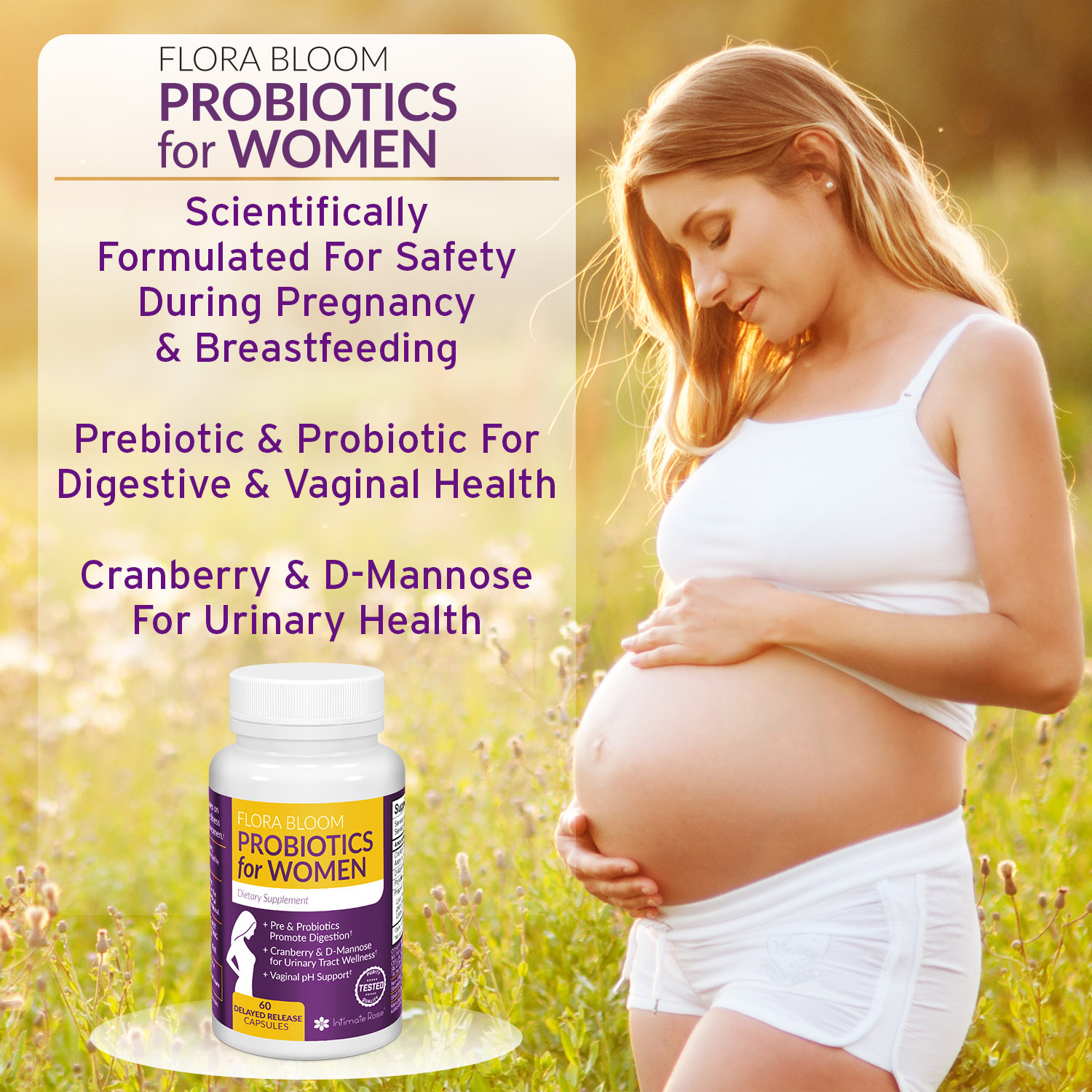 Flora Bloom Probiotics for Women Supplement Feminine Formula for UTIS and GBS