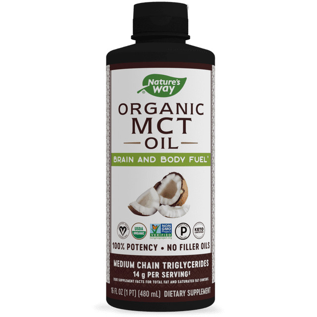 Nature’S Way Organic MCT Oil Coconut Non-Gmo Gluten-Free 14 G Mcts 16 FL Oz