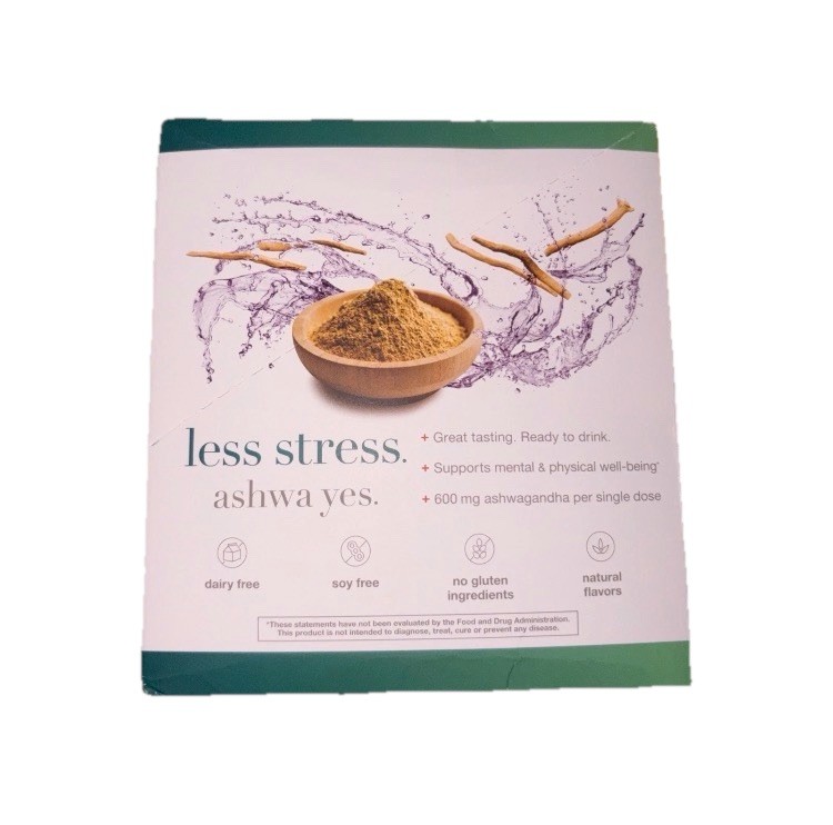 Less Stress Ashwa Yes. 1200mg Ashwagandha Per Dose 12 Pack Blueberry Flavor