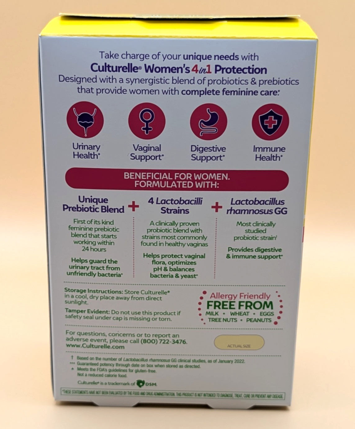 Culturelle Women’s 4 in 1 Protection Probiotic 60ct FREE SHIP
