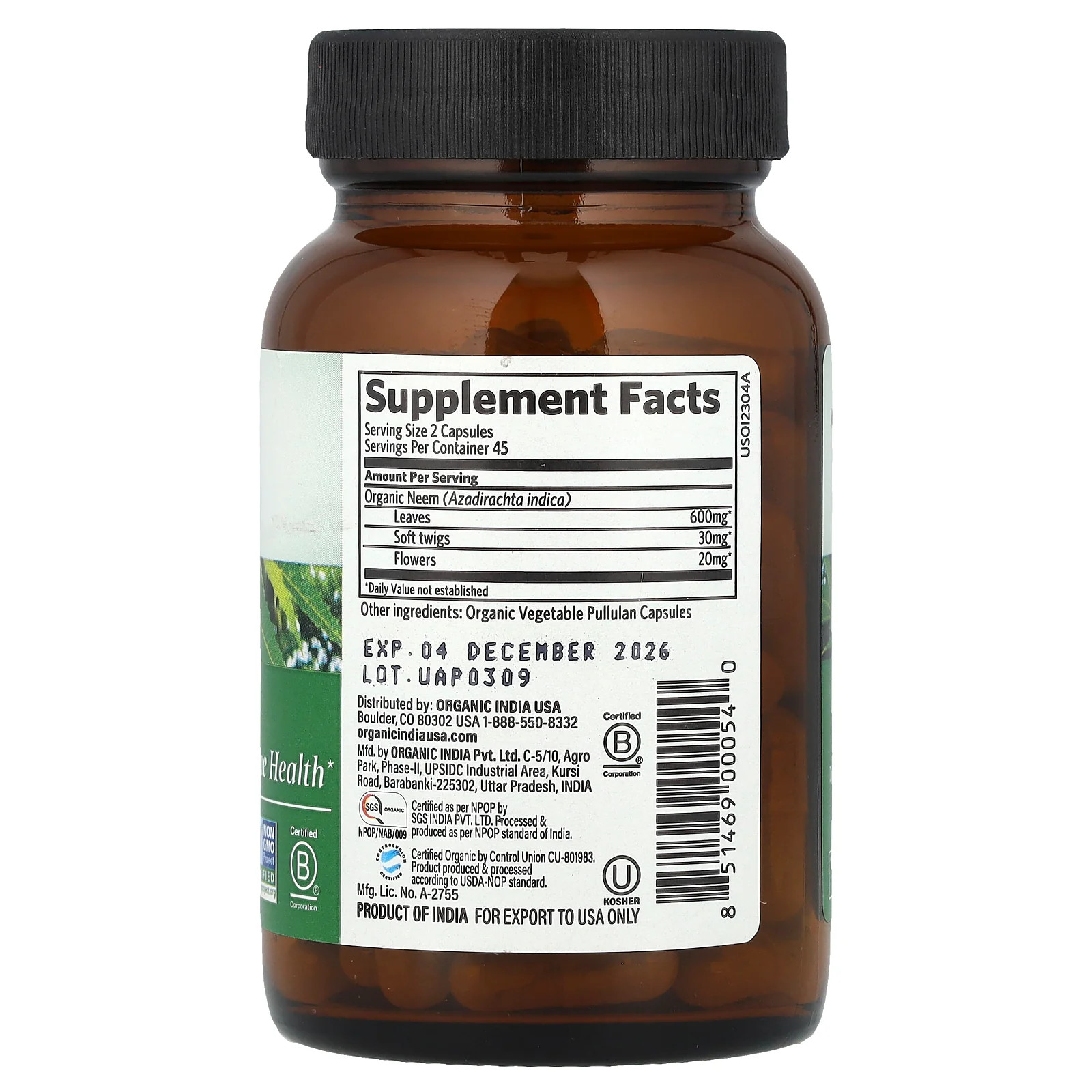 2 X Organic India, Neem, 90 Vegetarian Caps
