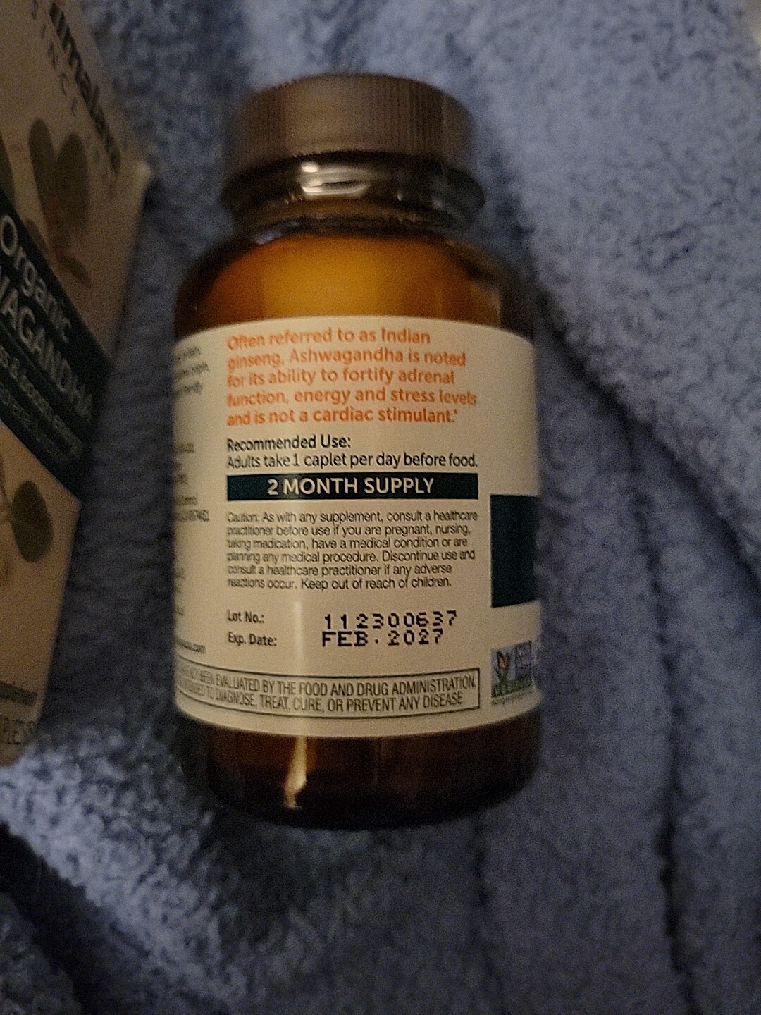 Hymalaya Herbals Ashwagandha. Anti-Stress 60 Veg. Caps Exp.2/27 Free Ship.