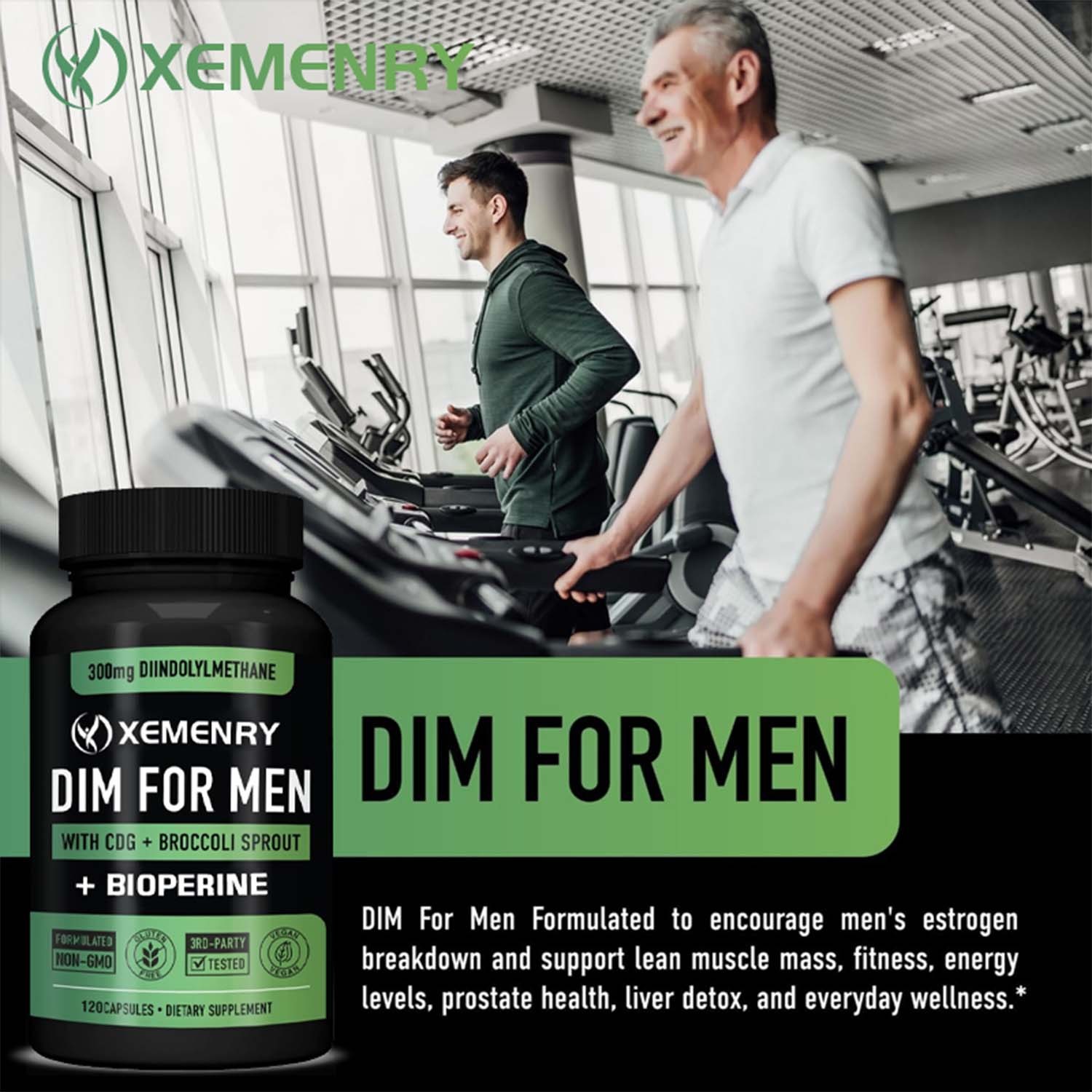 DIM FOR MEN 300mg – Male Hormonal Balance, Estrogen Metabolism, Muscle Health