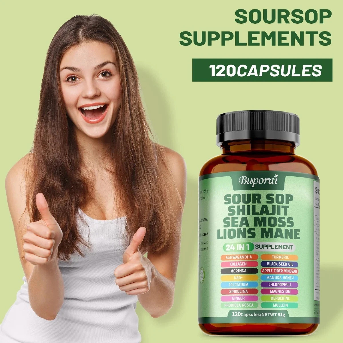 Soursop 120 Capsules – 24-in-1 for Skin, Joint & Bone Health