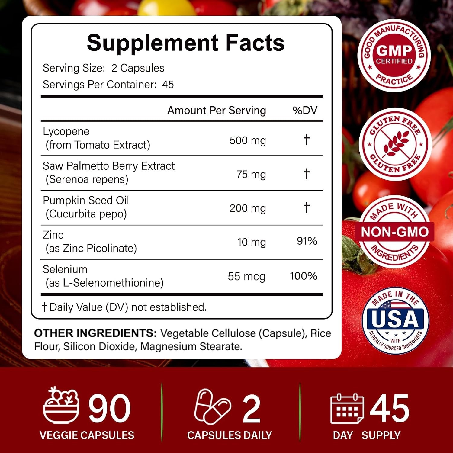 500MG & Prostate Supplement for Men 5-in-1 | Supports Heart & Skin Health， with