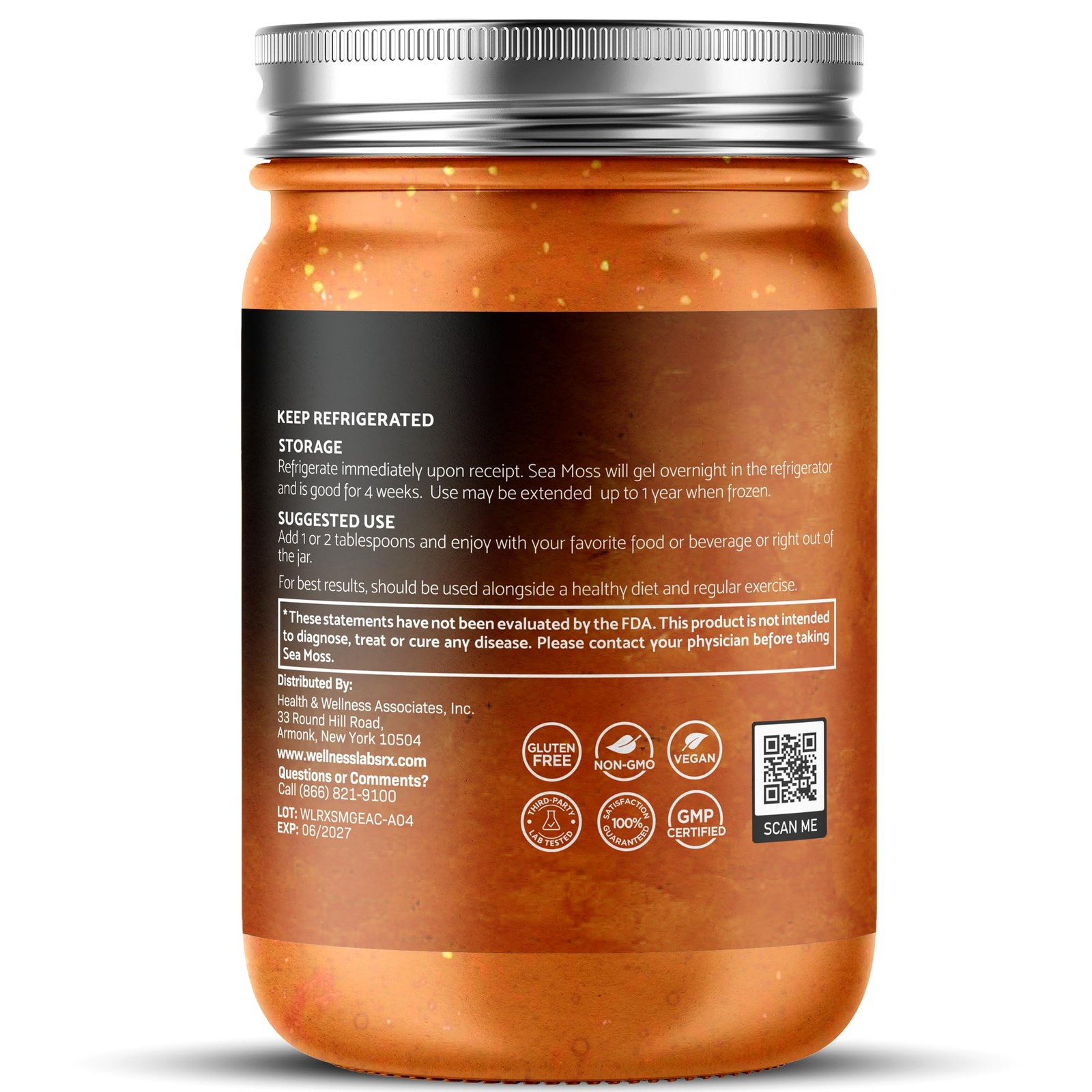 Irish Sea Moss Gel Raw Wildcrafted Superfood Seamoss Gel Apple Cinnamon Fla…