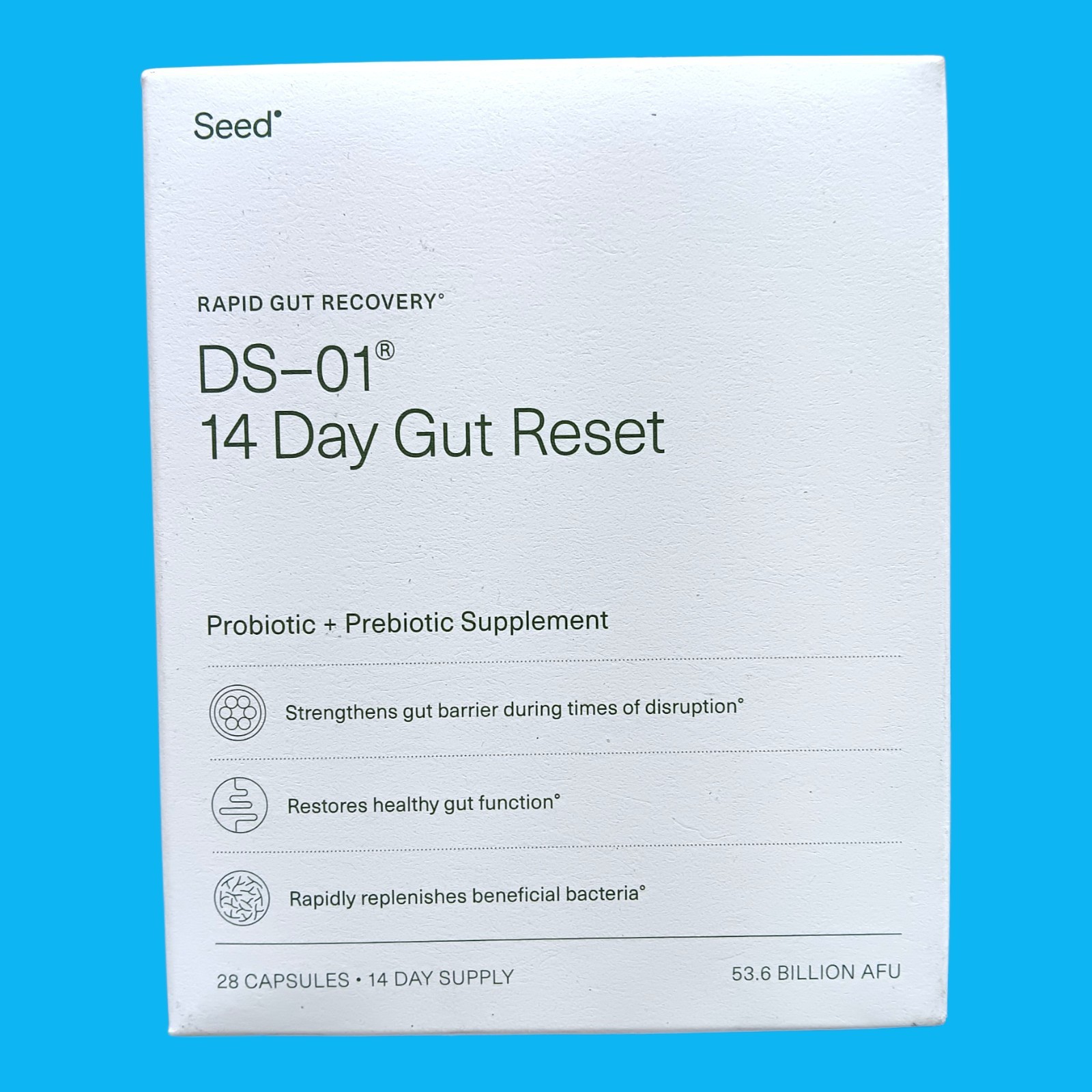 Seed DS-01 Rapid Gut Recovery 14 Day Gut Reset w/ Probiotic Prebiotic SHIPS FREE