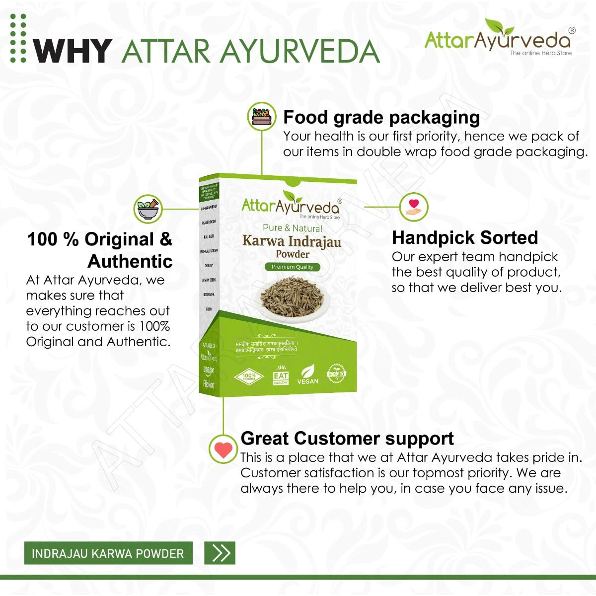 Attar Ayurveda Karva Indrajau Powder 100gm.