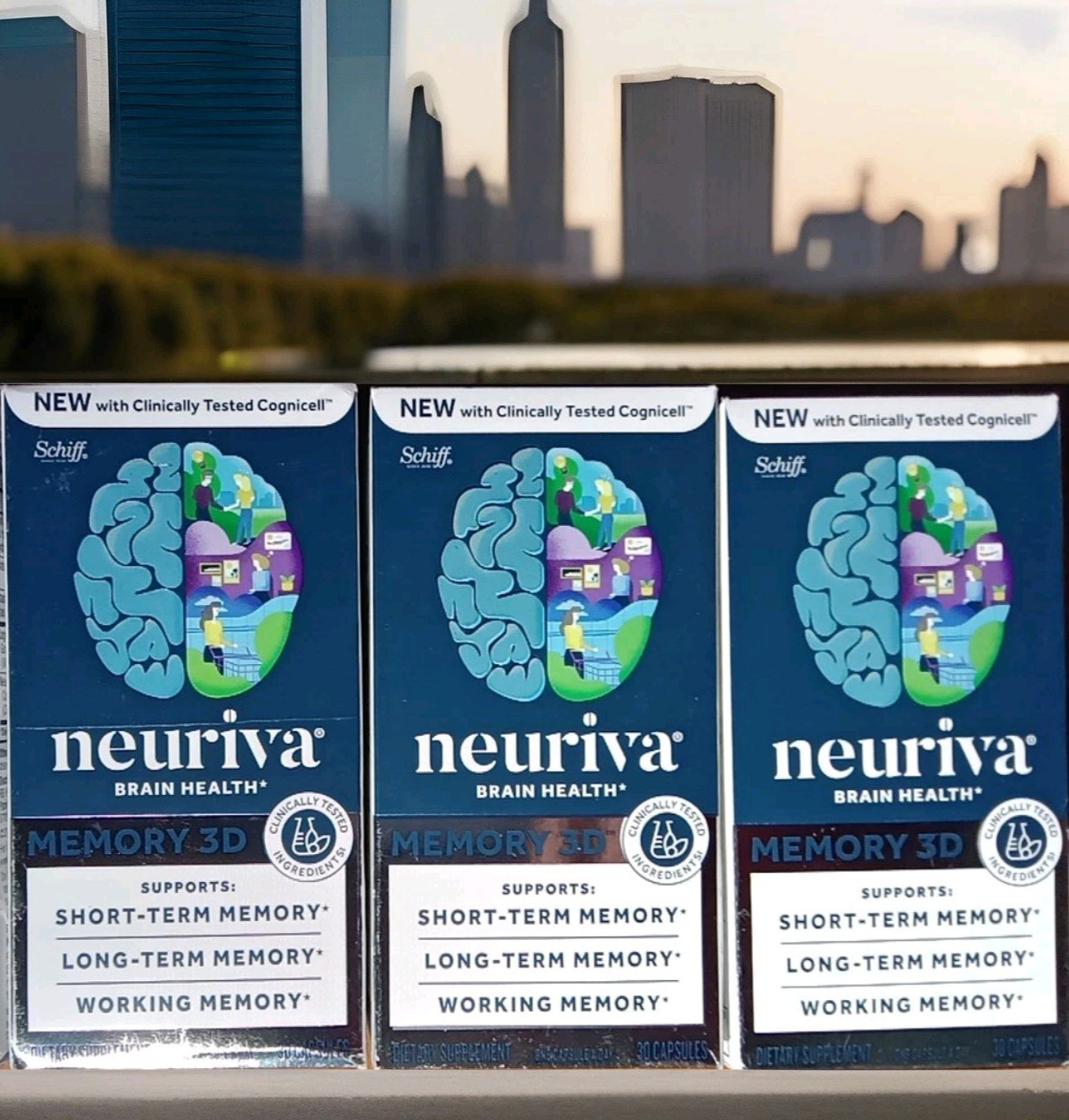 3 NEW SCHIFF NEURIVA MEMORY 3D BRAIN HEALTH DIETARY SUPPLIMENT 30 X3 90 CAPSULE