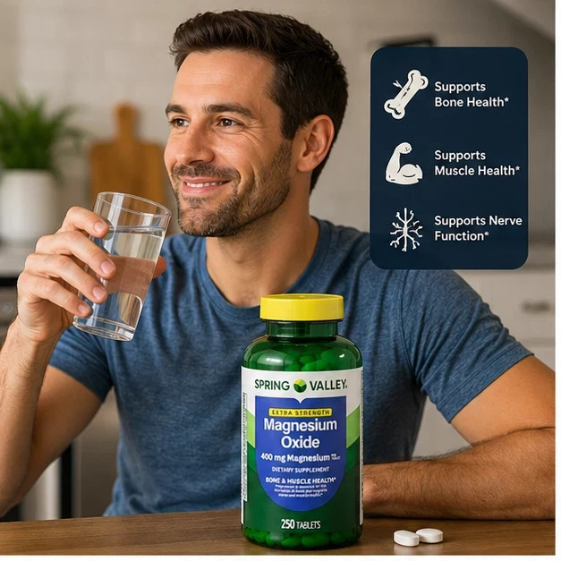 Spring Valley Magnesium 400mg 2 Pack 250 Tablets Each 500 Total Supplement