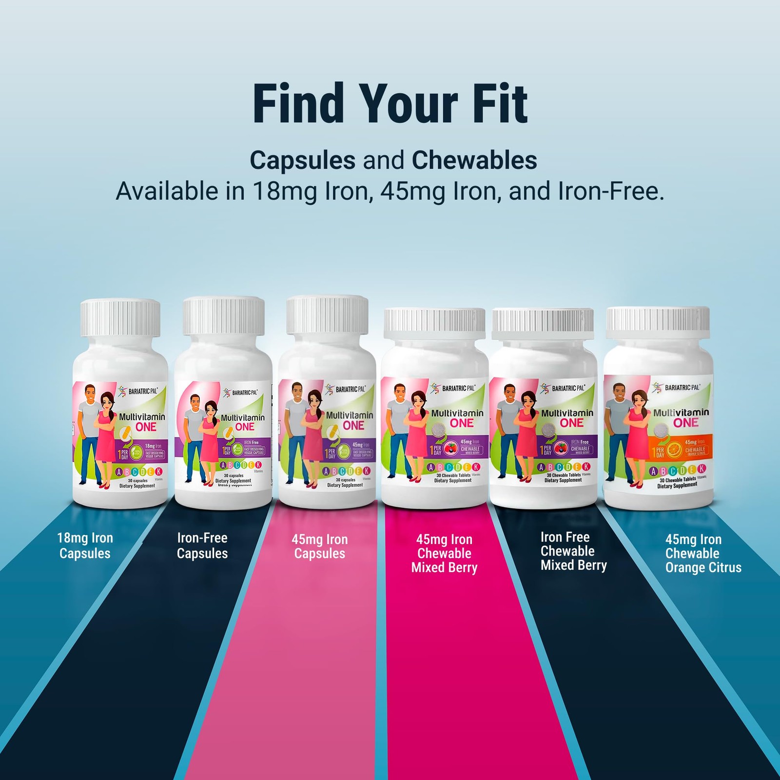 BariatricPal Multivitamin ONE 1 per Day! Bariatric 90 Count (Pack of 1), Red