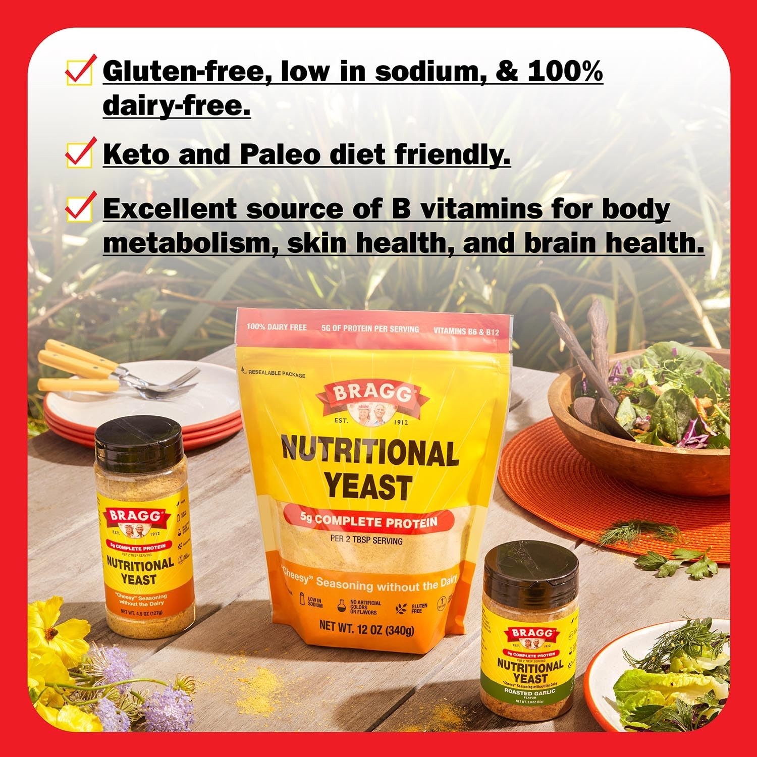 Nutritional Yeast Seasoning Gluten Free Protein Vitamins Flavor