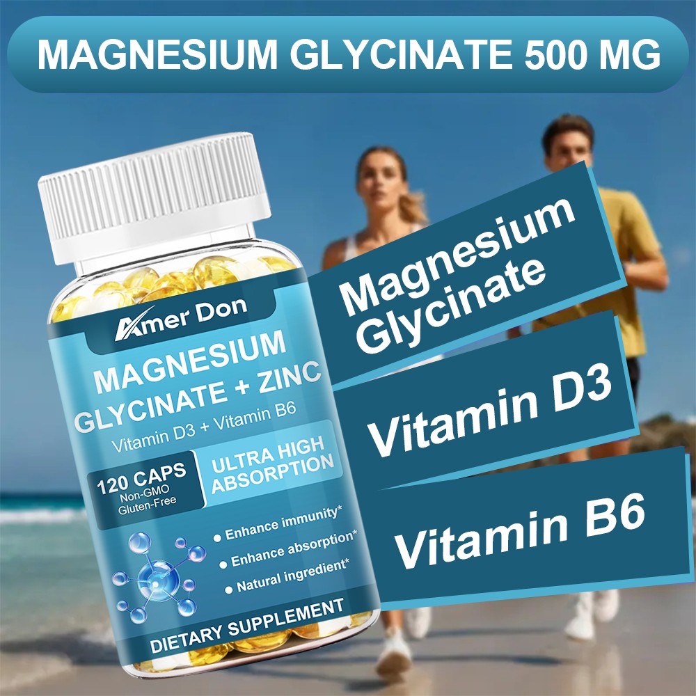 Magnesium Glycinate 500mg With Zinc,D3 Improved Sleep, Stress , Anxiety Relief