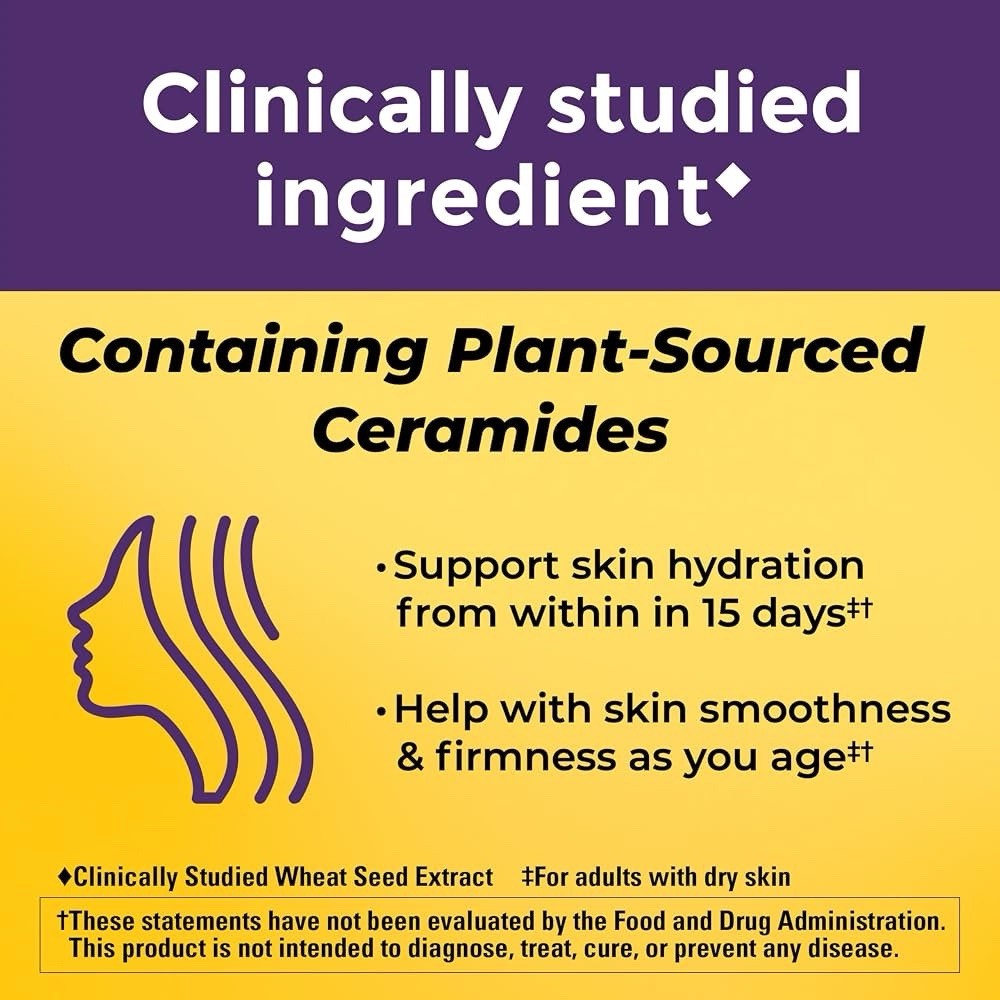 Nature Made Skin Hydration + Ceramides – Gummies – Peach – 50ct – EXP 12/26