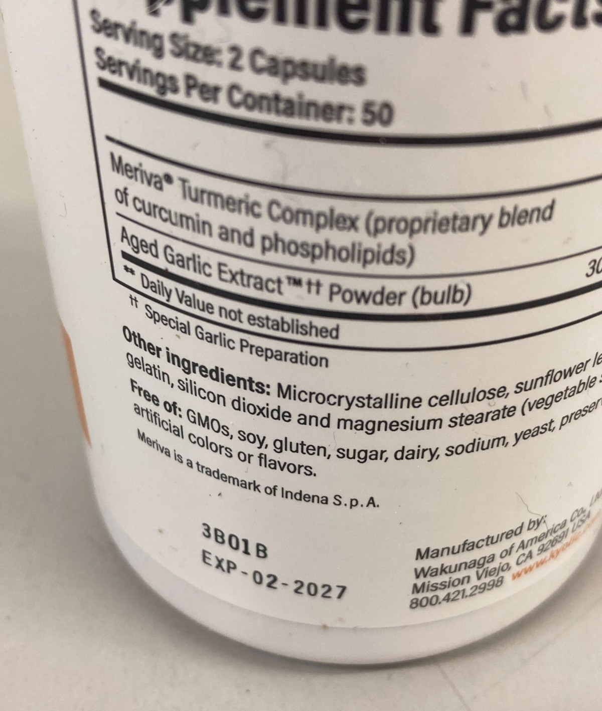 Aged Garlic Extract™, Curcumin, Formula 111, 100 Capsules Exp 02/27