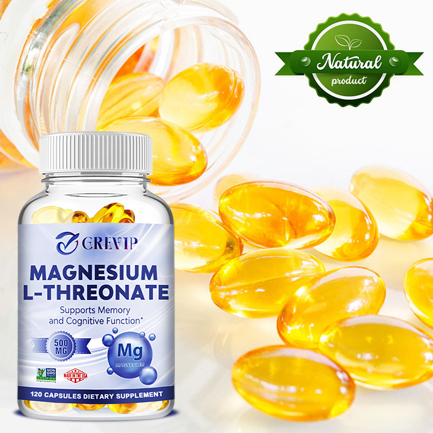 120pcs Magnesium L-threonate – Nervous Health, Improve Sleep, Relieve Stress