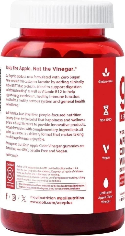 NEW 3 Bottles Goli Zero Sugar Best Seller Trio Set Gummies, 60 Counts Per Bottle
