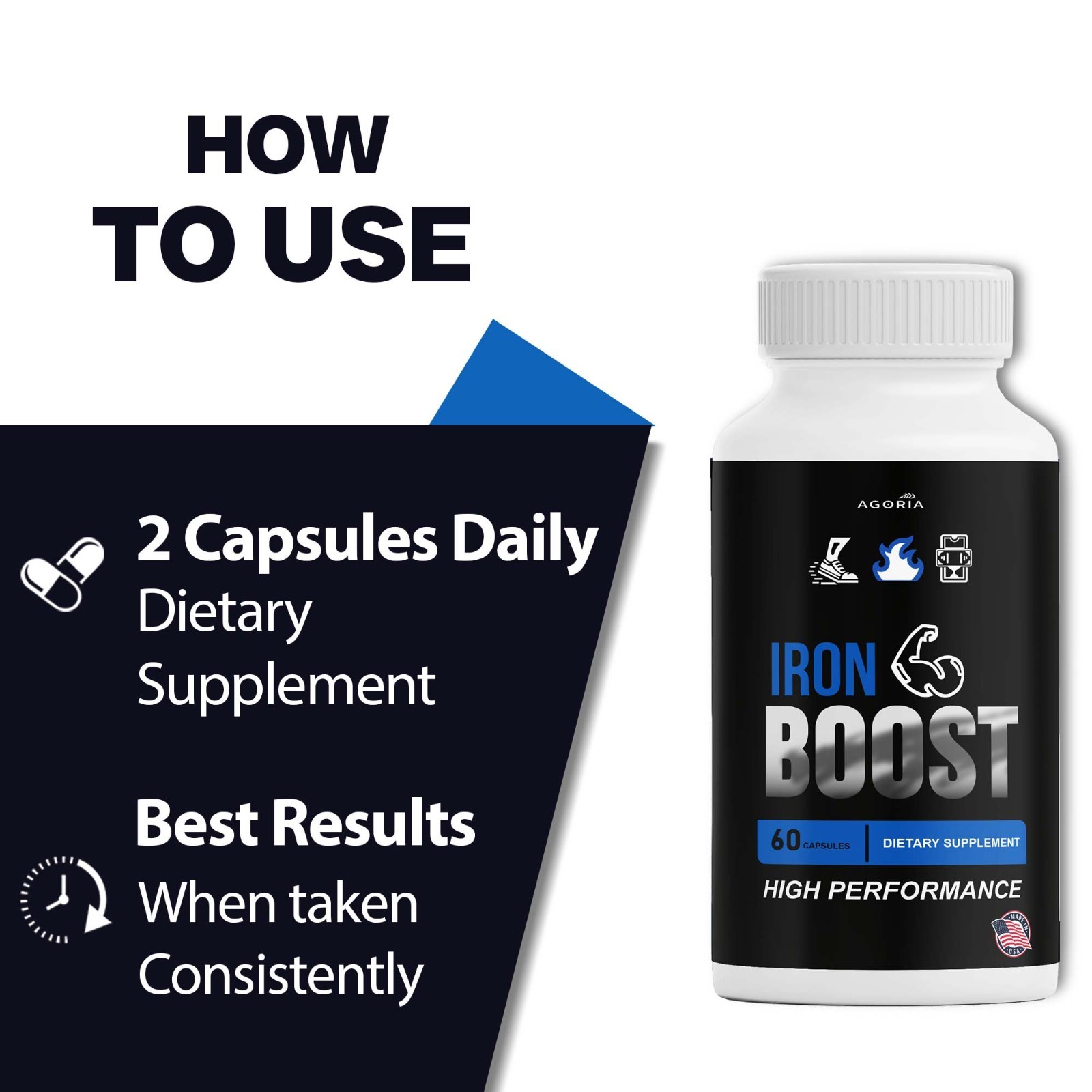 (6 Pack) Iron Boost High Performance Supplement, IronBoost Capsules