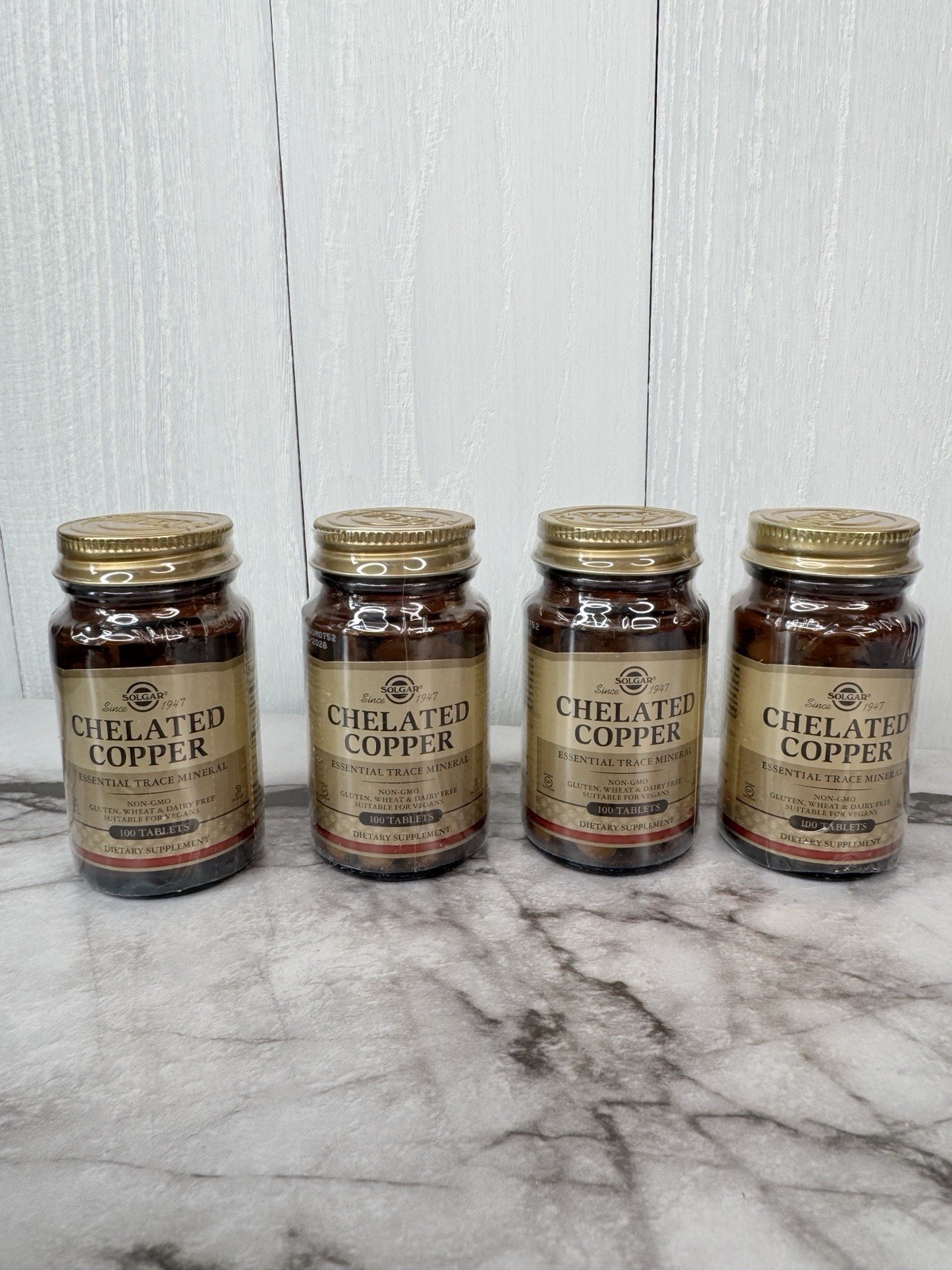 Solgar Chelated Copper 100 Tablets Each Exp. 06/2028 (4 pack) SEALED
