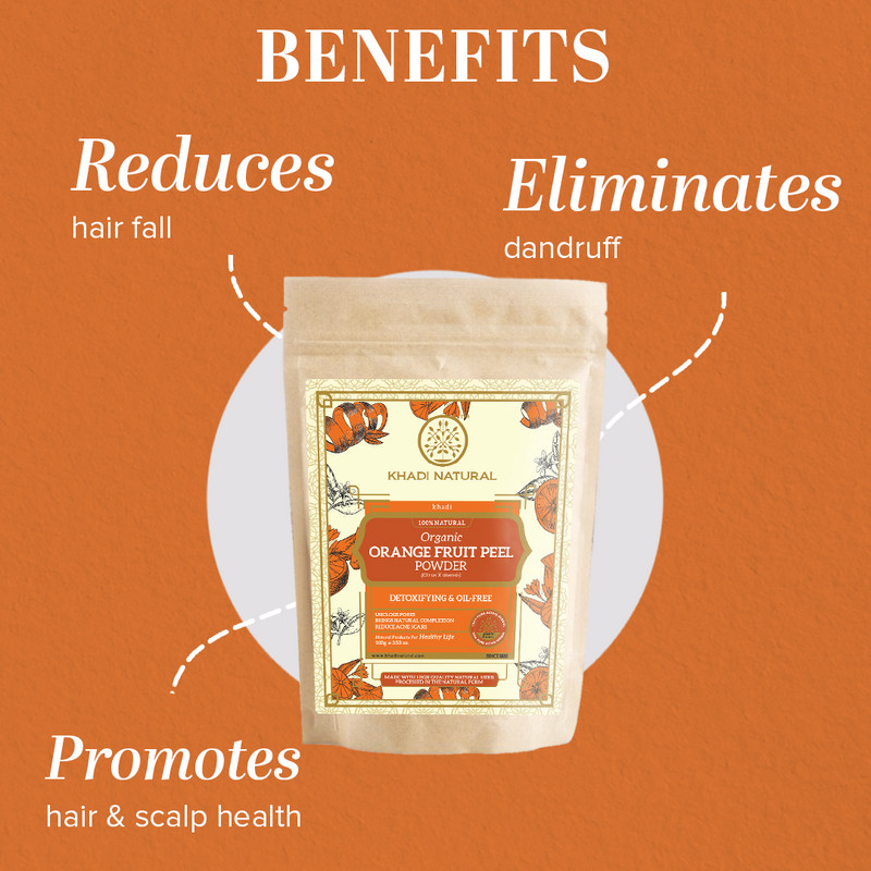 Khadi Natural Orange Fruit Peel Organic Powder – 100% Natural – 100gm