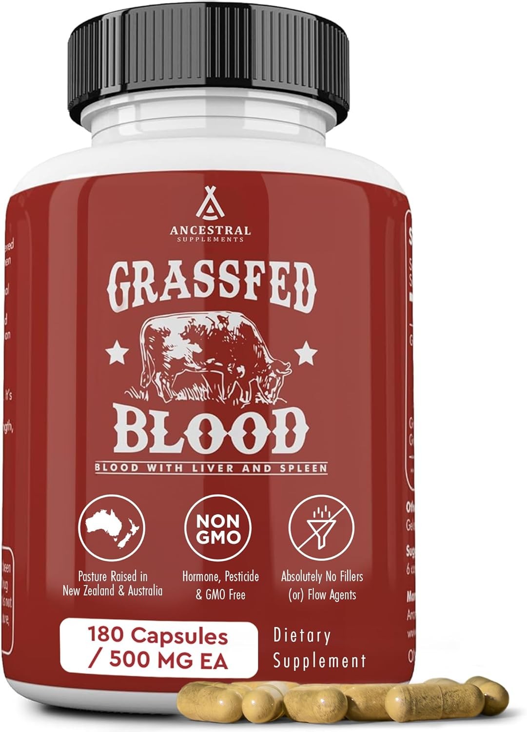 Ancestral Supplements Grass Fed Blood is Blood, Liver & Spleen Formula,…