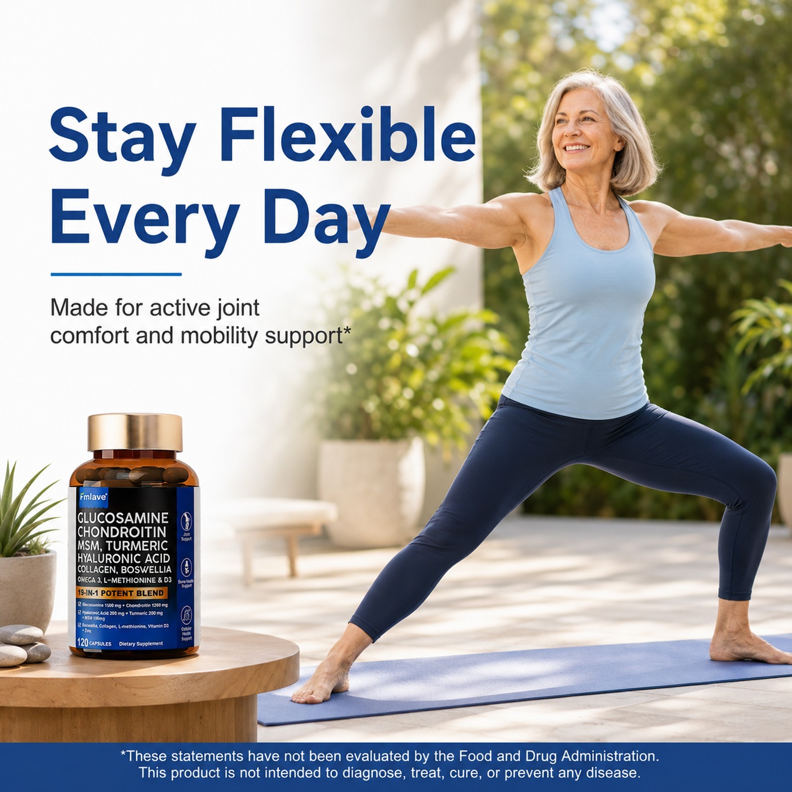 Triple Strength Pain Relief Supplement, Joint Support Glucosamine, Turmeric, MSM