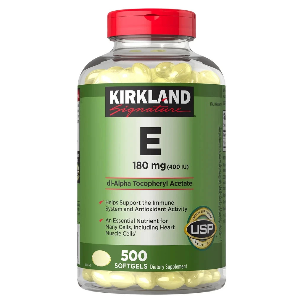 KIRKLAND SIGNATURE VITAMIN E 400 IU – 500 SOFTGELS – DATE 06/2028