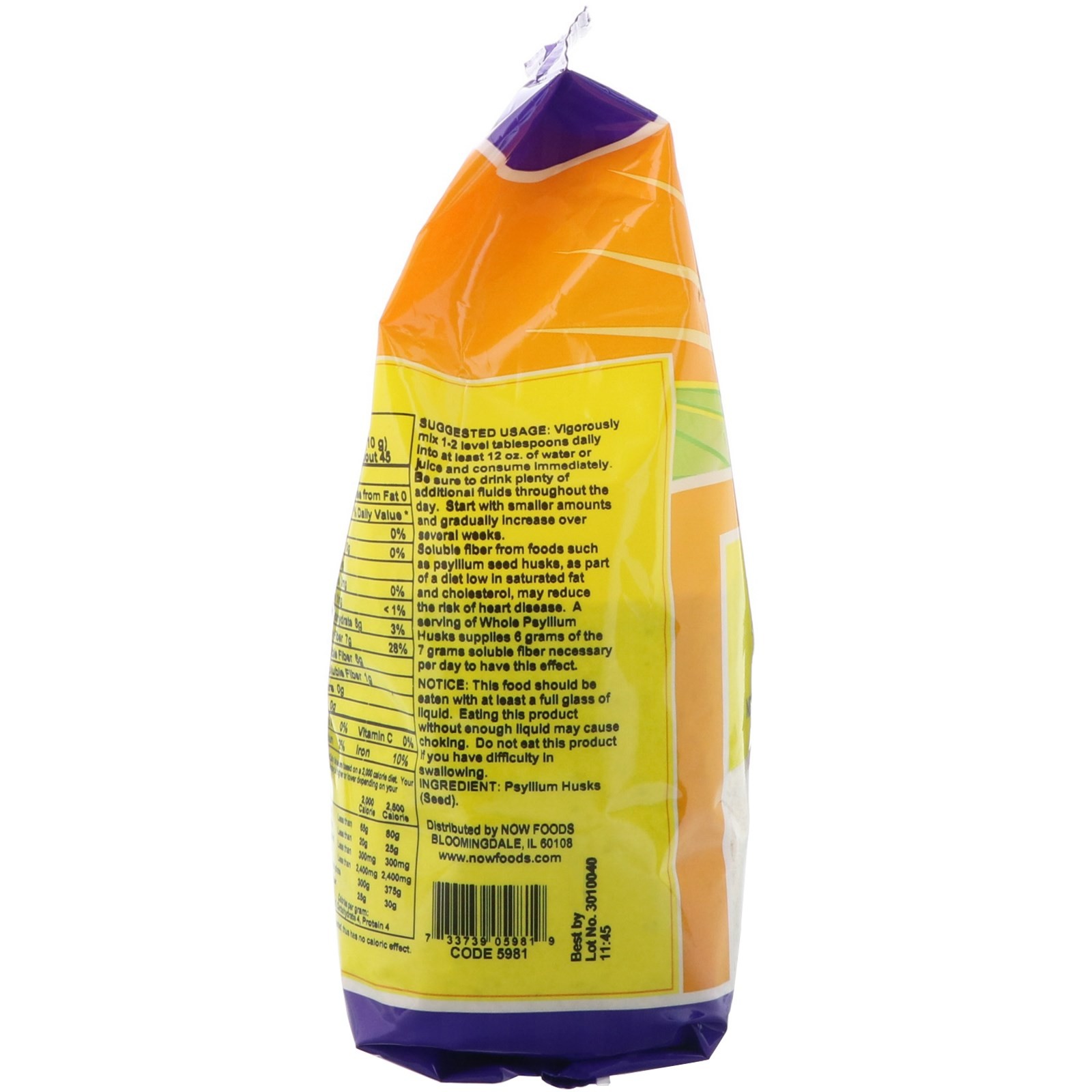 Whole Psyllium Husks, 16 oz (454 g)