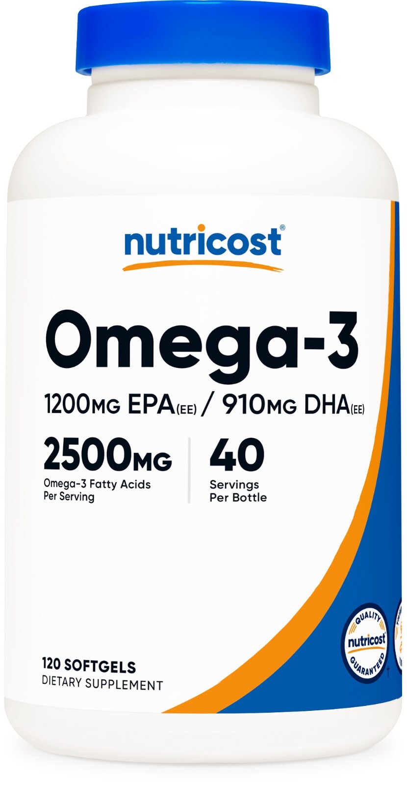 Nutricost Omega 3 Fish Oil – 2500MG, 120 Softgels (40 Serv) – 3x Strength